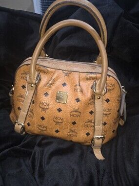 MCM Brown Logo-Print Tote Bag